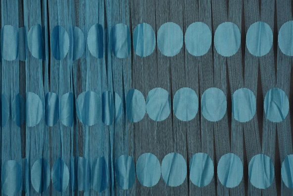 BÜYÜK PUANLI MODEL TURKUAZ RENK İP PERDE HAZIR İP PERDE 300*280 - Resim 4