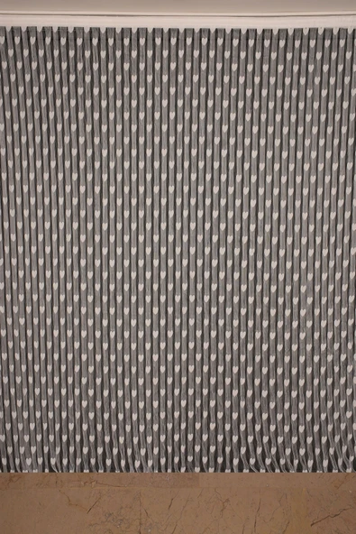 KALPLİ BİRLEŞİK MODEL KREM RENK İP PERDE HAZIR İP PERDE 300*280 - Resim 2