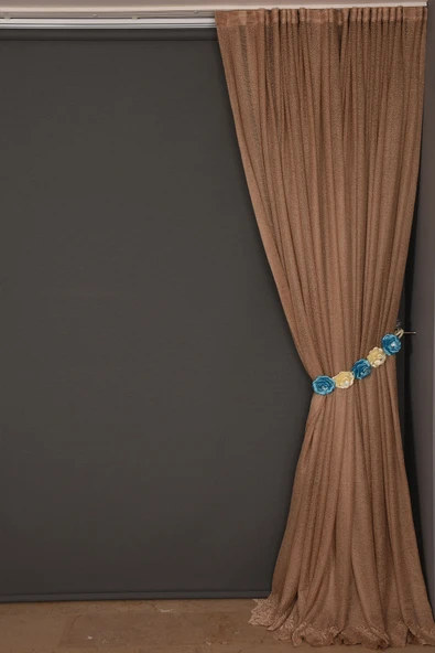 DAR ETEK MODEL VİZON RENK TEK KANAT Hazır Pileli Fon Perde 300*260 - Resim 4