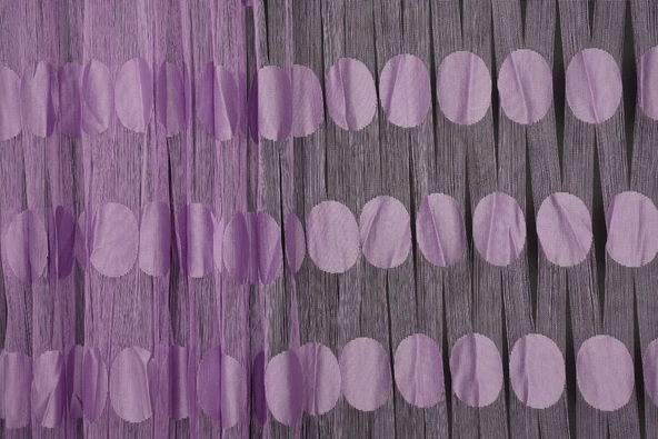 BÜYÜK PUANLI MODEL LİLA RENK İP PERDE HAZIR İP PERDE 300*280 - Resim 4