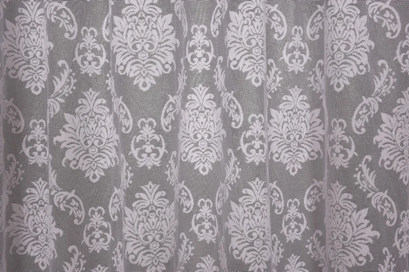 DAMAKS BEYAZ  RENK TEK KANAT Hazır dikilmiş Pileli Fon Perde 300*260 cm - Resim 7