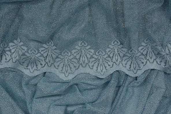 DAR ETEK MODEL MAVİ RENK TEK KANAT Hazır Pileli Fon Perde 300*260 - Resim 8