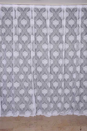 ÇERÇEVELİ DAMAKS BEYAZ RENK TEK KANAT Hazır dikilmiş Pileli Fon Perde 300*260 cm - Resim 2