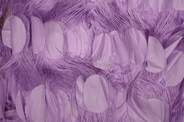 BÜYÜK PUANLI MODEL LİLA RENK İP PERDE HAZIR İP PERDE 300*280 - Resim 5