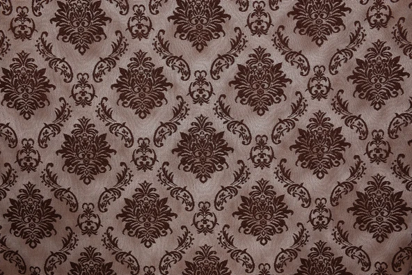 DAMAKS ACI KAHVE  RENK TEK KANAT Hazır dikilmiş Pileli Fon Perde 300*260 cm - Resim 7