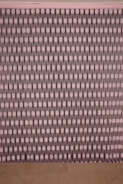 BÜYÜK PUANLI MODEL PEMBE RENK İP PERDE HAZIR İP PERDE 300*270 - Resim 2