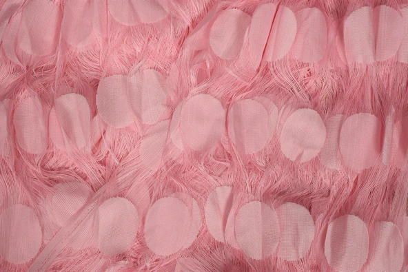 BÜYÜK PUANLI MODEL PEMBE RENK İP PERDE HAZIR İP PERDE 300*270 - Resim 5