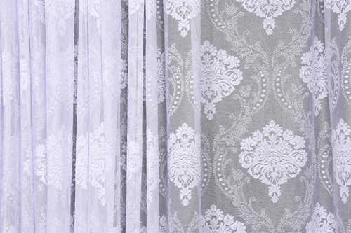 ÇERÇEVELİ DAMAKS BEYAZ RENK TEK KANAT Hazır dikilmiş Pileli Fon Perde 300*260 cm - Resim 4