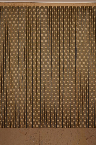 KALPLİ MODEL GOLD RENK İP PERDE HAZIR İP PERDE 300*280 - Resim 2