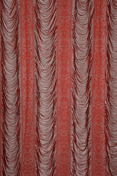 İTALYAN MODEL KIRMIZI ÇİFT RENK İP PERDE HAZIR  İP PERDE 220*270 ürün görseli 1