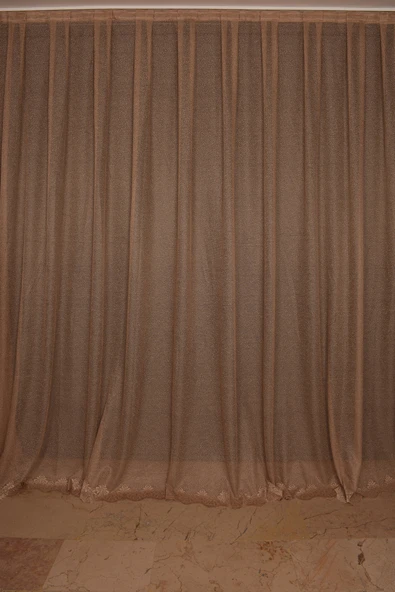 DAR ETEK MODEL VİZON RENK TEK KANAT Hazır Pileli Fon Perde 300*260 - Resim 2