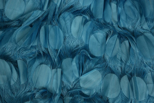 BÜYÜK PUANLI MODEL TURKUAZ RENK İP PERDE HAZIR İP PERDE 300*280 - Resim 5