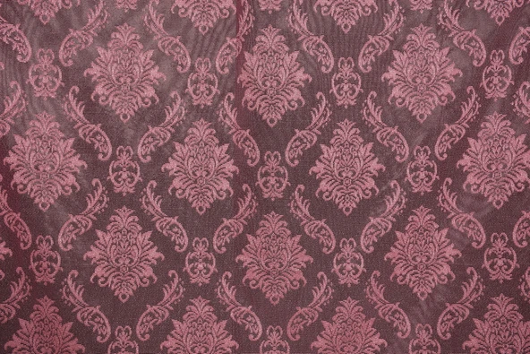 DAMAKS PEMBE RENK TEK KANAT  Hazır dikilmiş Pileli Fon Perde 300*260 cm - Resim 7