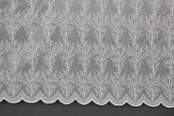 KÜÇÜK YAPRAK MODEL KREM RENK TEK KANAT Hazır Pileli Fon Perde 300*260 - Resim 5