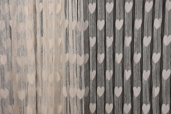 KALPLİ BİRLEŞİK MODEL KREM RENK İP PERDE HAZIR İP PERDE 300*280 - Resim 4