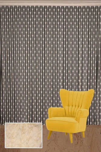 KALPLİ MODEL KREM RENK İP PERDE HAZIR İP PERDE 300*270 - Resim 2