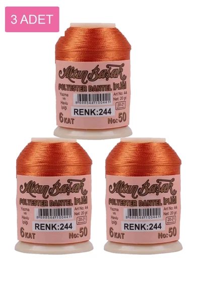 3 Adet Altınbaşak Oya ve Dantel İpi 20 gr - Royaleks - No: 244 ürün görseli