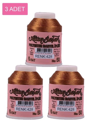 3 Adet Altınbaşak Oya ve Dantel İpi 20 gr - Royaleks - No: 428 ürün görseli