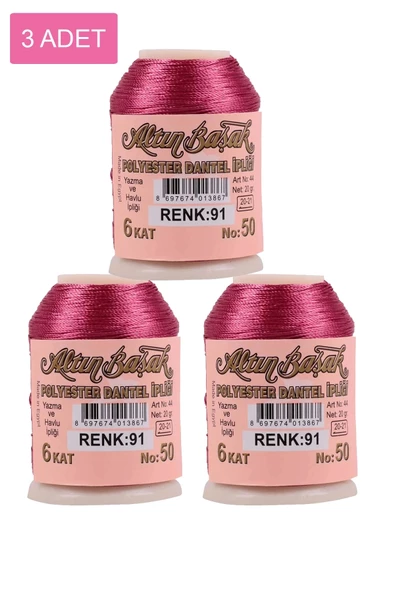 3 Adet Altınbaşak Oya ve Dantel İpi 20 gr - Royaleks - No: 091 ürün görseli