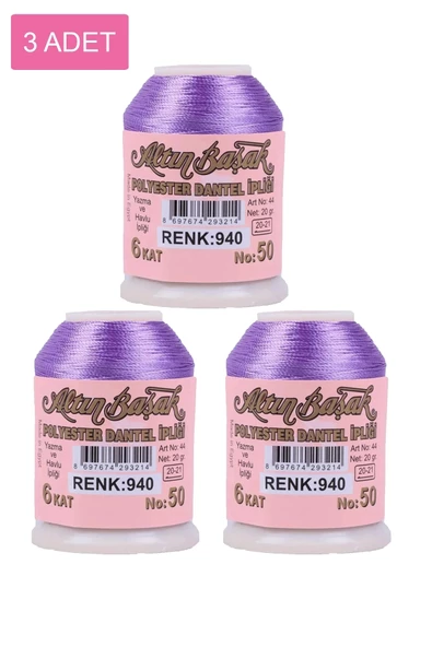 3 Adet Altınbaşak Oya ve Dantel İpi 20 gr - Royaleks - No: 940 ürün görseli