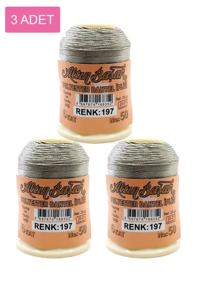 3 Adet Altınbaşak Oya ve Dantel İpi 20 gr - Royaleks - No: 197 ürün görseli