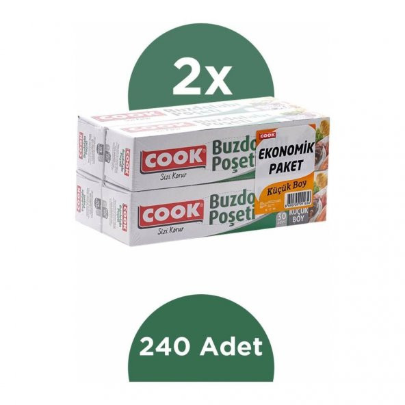 Cook Buzdolabı Poşeti  Küçük Boy 20 x 30 cm 2li Paket (240 adet)