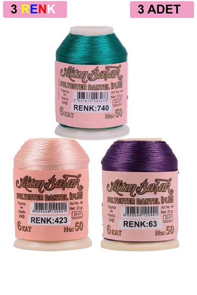 3 Adet Altınbaşak Oya ve Dantel İpi 20 gr - Royaleks - No: 423 - 063 - 740 ürün görseli