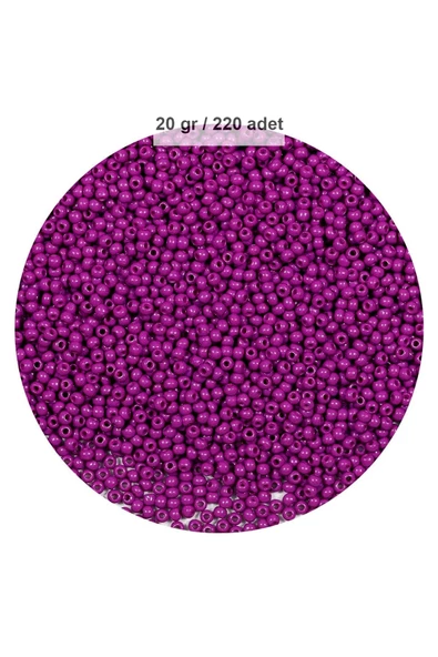 Fuşya Renk 4 mm Yaklaşık 220 adet/20 gram Cam Boncuk Oya Yazma Bileklik ve Kolye ürün görseli