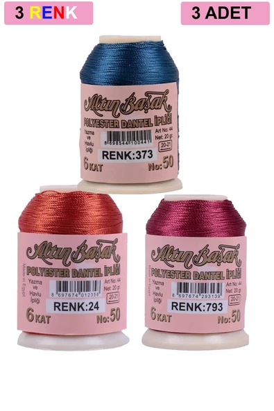 3 Adet Altınbaşak Oya ve Dantel İpi 20 gr - Royaleks - No: 024 - 793 - 373 ürün görseli