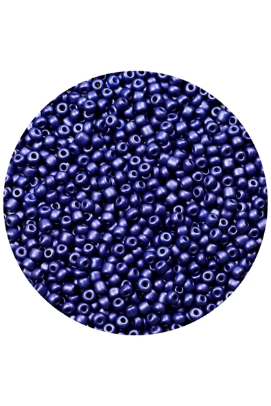 Lacivert Renk 4 mm Yaklaşık 660 adet / 60 gram Cam Boncuk Oya Yazma Bileklik ve Kolye - 3