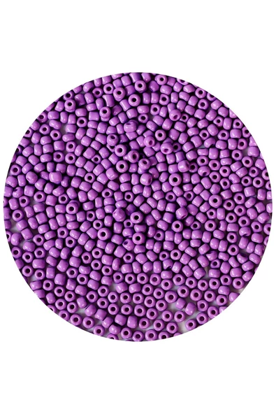 Mor Renk 4 mm Yaklaşık 1100 adet / 100 gram Cam Boncuk Oya Yazma Bileklik ve Kolye - Resim 5