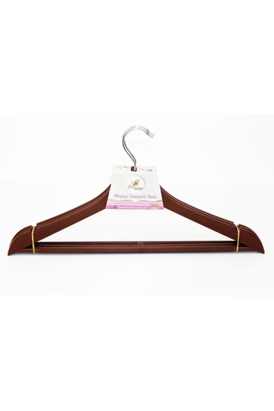 Ahşap Görünümlü Plastik Elbise Askısı 3 Lü Royaleks-AK439 - Resim 2