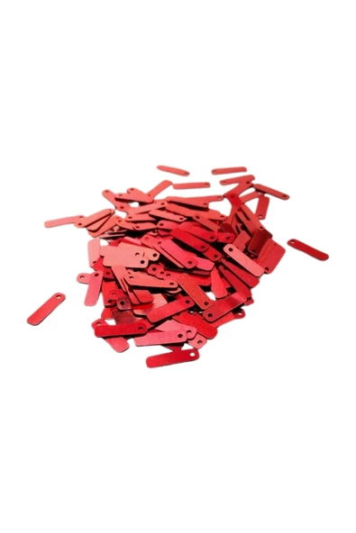 Kırmızı 15 x 5 mm Dantel Oya Yazma Halhal Abiye Lazer Kesim Pul 1000 adet / 40 gram - 3
