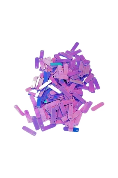 Mor 15 x 5 mm Dantel Oya Yazma Halhal Abiye Lazer Kesim Pul 1000 adet / 40 gram - 3