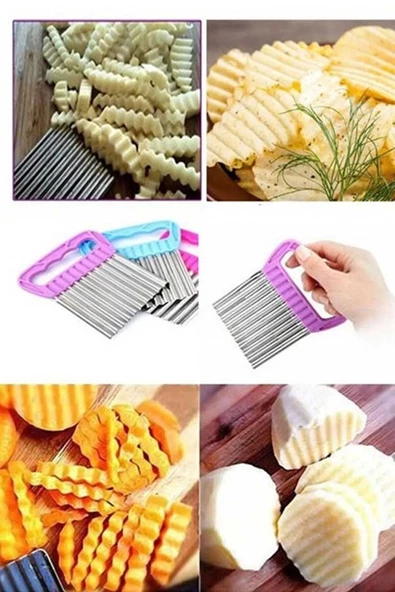 Özel Tutacaklı Şekilli Sebze Ve Meyve Kesme Aleti Cips Doğrayıcı Royaleks-35126 - 3
