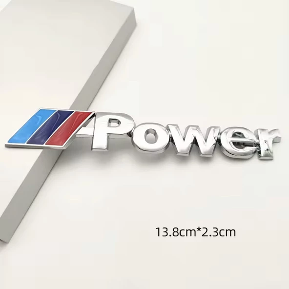 M POWER 3D METAL STICKER BMW GÜÇ ROZET ARABA AKSESUARI (13.8 cm x 2.3 cm ) - Resim 3