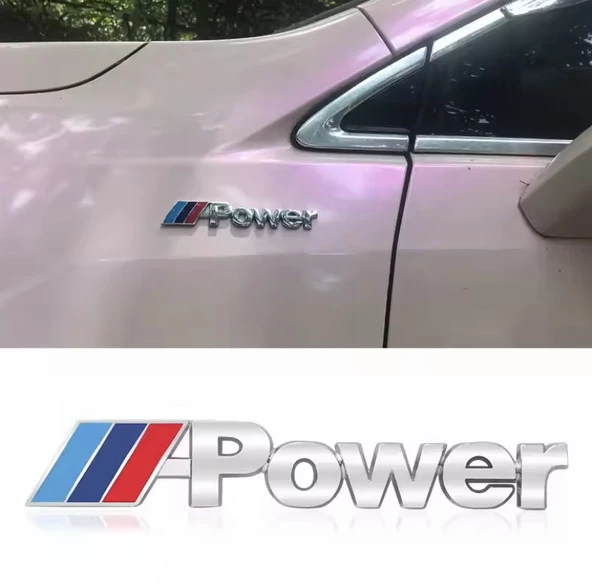 M POWER 3D METAL STICKER BMW GÜÇ ROZET ARABA AKSESUARI (13.8 cm x 2.3 cm ) - Resim 5