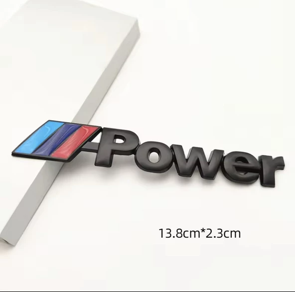 M POWER 3D METAL STICKER BMW GÜÇ ROZET ARABA AKSESUARI (13.8 cm x 2.3 cm ) - Resim 3