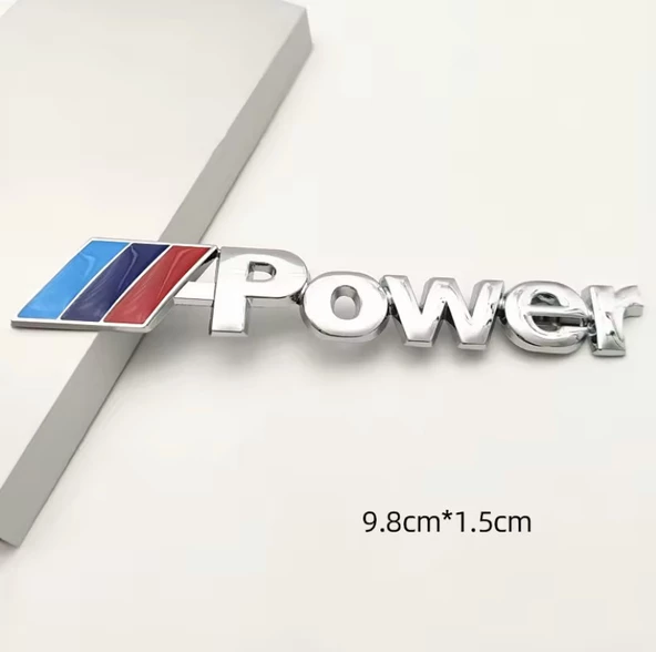 M POWER 3D METAL SİYAH VE GÜMÜŞ STICKER BMW GÜÇ ROZET ARABA AKSESUARI (9.8 cm x 1.5 cm) 2 ADET - 6