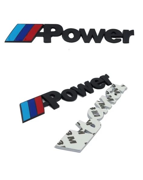 M POWER 3D METAL SİYAH VE GÜMÜŞ STICKER BMW GÜÇ ROZET ARABA AKSESUARI (13.8 cm x 2.3 cm) 2 ADET - 3