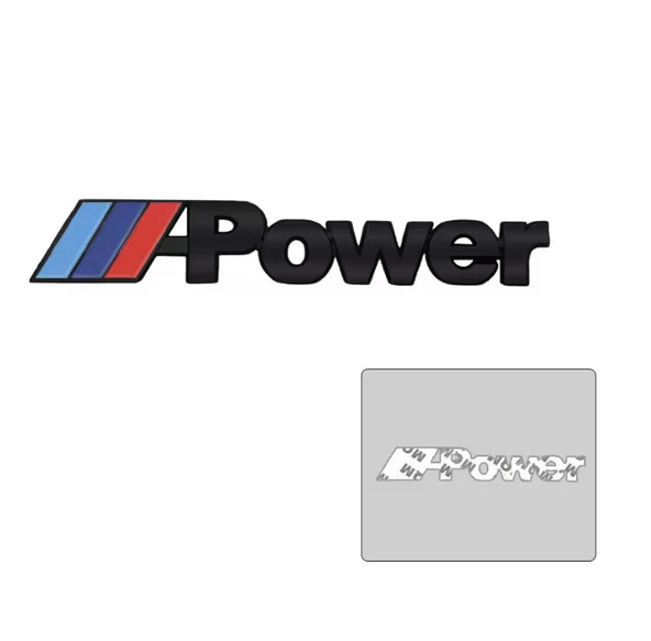 M POWER 3D METAL SİYAH VE GÜMÜŞ STICKER BMW GÜÇ ROZET ARABA AKSESUARI (9.8 cm x 1.5 cm) 2 ADET - 3