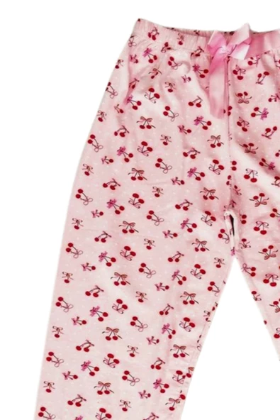Beli Lastikli Mevsimlik Viskon Penye Pantolon Pembe - 2