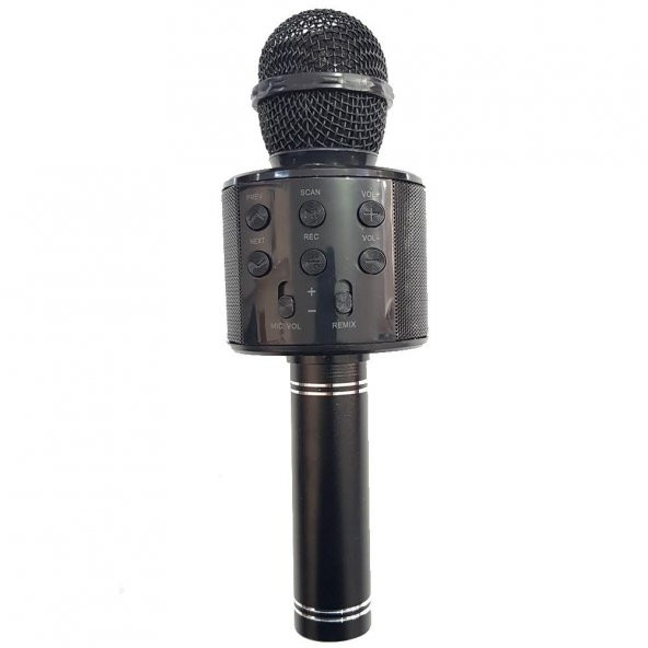 Karaoke Mikrofon Bluetooth Hoparlör Usb Sd Kart ve Aux Girişli - Siyah - 2