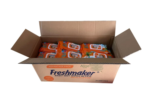 Freshmaker Islak Havlu Mendil - Alkolsüz - pH Dengelenmiş - Çiçeksi Kokular - 90 Adetlik 24 Paket - 2