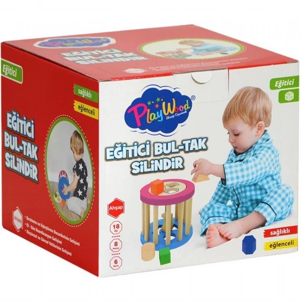 Playwood Eğitici Ahşap Silindir Bultak ONY-374 - 2