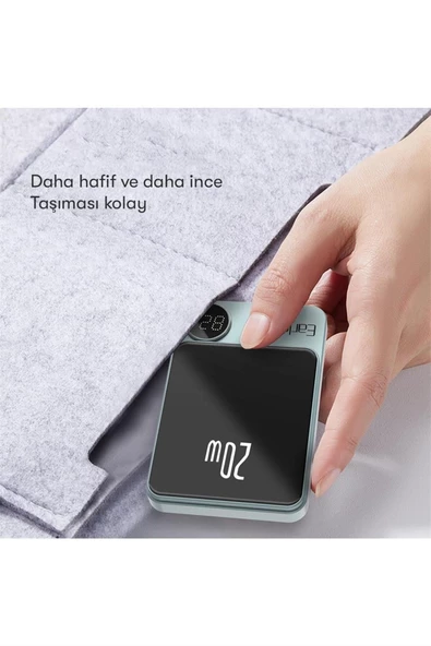 Peeq Earldom PD23 5.000 mAh 20W Kablosuz Şarjlı Pd Hızlı Şarj Magsafe Premium Mini Powerbank - 9