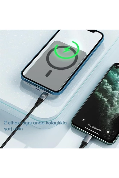 Peeq Earldom PD23 5.000 mAh 20W Kablosuz Şarjlı Pd Hızlı Şarj Magsafe Premium Mini Powerbank - 3