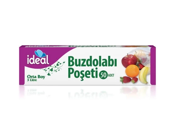 İdeal Buzdolabı Poşeti Orta Boy 50 Li 24 x 33 Cm x 3 Paket - 2