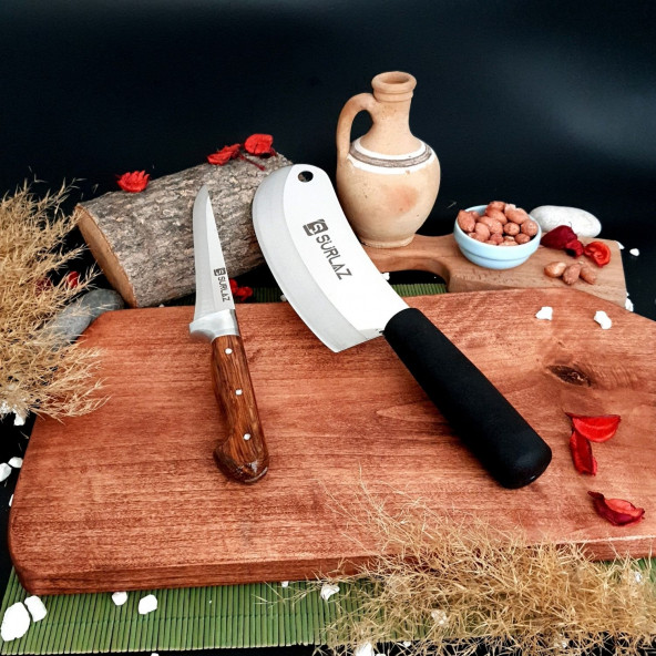 SürLaz Soğan Satırı Et Bıçağı 2 Parça Set Salata Bıçağı - 3