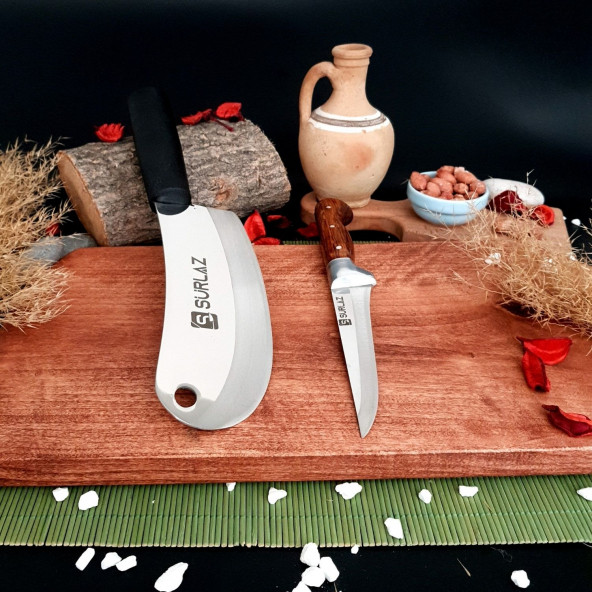 SürLaz Soğan Satırı Et Bıçağı 2 Parça Set Salata Bıçağı - 4